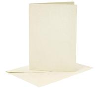 Cards and Envelopes, card size 10,5x15 cm, envelope size 11,5x16,5 cm, off-white, mother of pearl, 4sets