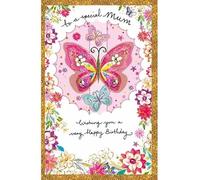 Cards Floral Butterfly Birthday for Mum, 12.7 x 17.8 cm