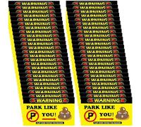 Cards for poor , stickers for poor , warning sign for fake tickets - 50 x funny "Du hast wie ein Idiot geparkt" cards, bad tickets, business cards, car