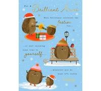 Cards Hallmark Brilliant Aunt Christmas, Festive Fun Hedgehog Design