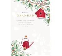 Cards Hallmark Christmas for Grandad, Featuring Festive Birdhouse and Watering Can