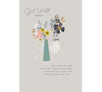Cards Hallmark Get Well Greeting with Floral Vase Design, 18 x 13 cm