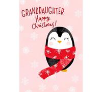 Cards Hallmark Granddaughter Christmas, Penguin Design, Red and White