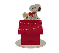 Cards Peanuts Snoopy Valentine's Day with Red Doghouse Design, Heart Garland Decoration