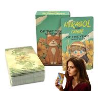 Cards Tarot Deck, Beginner Oracle Guide, 78X Pocket Learning Accessory, Affirmation Adventure Reading Daily Use, Mystic Tool for Year Theme Spirit Book Affirmation Adventure Reading Telling Astrology