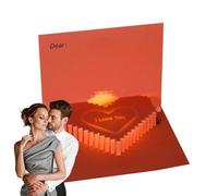 Cards, Wedding Pop Up Card - Greeting Card With LED Lighting 3D Love Heart Shape | Blank Holiday Note Cards, Party Supplies, Valentine's Day Decoration