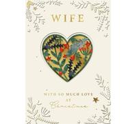 Cards Wife with So Much Love at Christmas, Heart-Shaped with Foliage Design