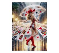 Cards Woman Street 1000pcs Mini Puzzle For Adults Challenging | 38x26cm Cardboard Living Room Decor Durable Structure Birthday Gift Stress Relief