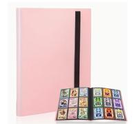 CARDSON Trading Card Binder 9 Pockets - 30 Pages Holding 540 Cards - Side Loading Card Book - Anime Card Binder (Red) (Tea Pink)