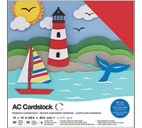 Cardstock 12x12 Scrapbook Paper Pack - Textured Heavy Duty Paper for Die Cutting, Card Making, Crafts - 60 Square Sheets, 20 Unique Colors, 80lb (216gsm), Solid Core - Primaries