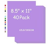 Cardstock 8.5 x 11,65Lb Cover Card Stock Bright White Paper,180gsm Cover Cardstock for Printer,Copy Card Stock Paper for Printing, Invitations,Gift tags,Christmas (Light purple, 40 Sheets)