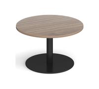 Carducci Circular Reception Coffee Table, 80dia (cm), Black Frame, Barcelona Walnut