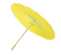 cardyven White Blank Paper Umbrella,Handmade Oil Parasol Umbrella,Chinese Japanese Oiled Paper Vintage Parasol for Hand Painted Creation,Kindergarten Parent Child Activities (Yellow)