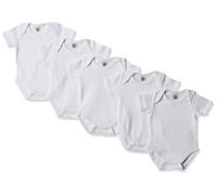 Care Baby Body Kurzarm aus gerippter Baumwolle, 5er Pack White (100), 62