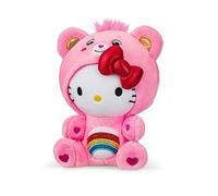 Care Bears x Hello Kitty 22cm Plush - Cheer Bear Crossover Soft Toy, Sanrio Collectible Teddy Bear Gift for Kids