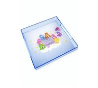 Care Bears Acrylic Square Table Top Decorative Serving Tray with Carry Handles for Bathroom, Desktop, Vanity, Kitchen, Table, 8"x7.85"