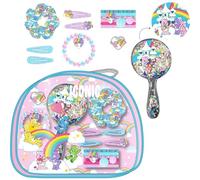 Care Bears Beauty Bag Accessory Set - Children's Case with Mirror, Scrunchies, Clips and Bracelet