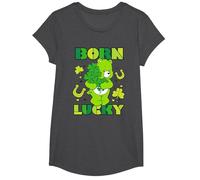 Care Bears Born Lucky Good Luck Bear T-Shirt, Girls, Dark Heather Grey, Medium