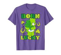 Care Bears Born Lucky Good Luck Bear T-Shirt, Men, Purple Heather, Medium