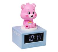 Paladone Care Pink Cheer Bear Digital Alarm Clock with Night Light & Music, Officially Licensed Bedroom Décor for Girls and Women, Battery Powered Pop Culture Merchandise, Multi, One Size