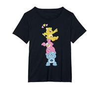Care Bears Funshine Cheer Grumpy Bear Heart Stacked Trio T-Shirt, Women's Plus, Black, 3X