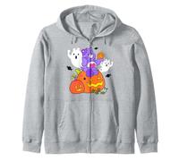 Care Bears Halloween Harmony Bear Holding A Happy Pumpkin Zip Hoodie