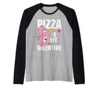 Care Bears Love A Lot Bear Pizza is My Valentine Raglan Baseball Tee
