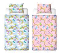 Care Bears Officially Licensed Sunshine Design Single Duvet Cover Set | Reversible 2 Sided Bedding Including Matching Pillow Case | Perfect For Kids Bedroom | Polycotton