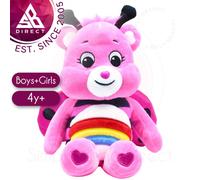 Care Bears 9-Inch Bean Lady Bug Cheer Bear Plush Toy - Soft Huggable, Rainbow Belly Badge, 22321 - Plush Soft Toy