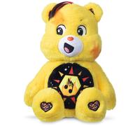 Care Bears Basic Fun 22cm Rock Theme Plush - Funshine Bear Eco-Friendly Soft Toy with Lightning Belly Badge - Collectible Plush for Kids & Fans, Yellow, 14"