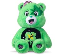 Basic Fun Care Bears 22cm Rock Theme Plush - Good Luck Bear Eco-Friendly Soft Toy with Lightning Belly Badge - Collectible Plush for Kids & Fans, 14", Green