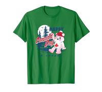 Care Bears True North Bear Happy Canada Day Forest Logo T-Shirt, Men, Kelly Green, Small