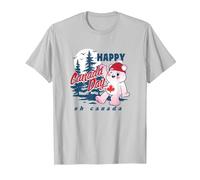 Care Bears True North Bear Happy Canada Day Forest Logo T-Shirt, Men, Silver Grey, Small