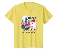 Care Bears True North Bear Happy Canada Day Forest Logo T-Shirt, Youth, Lemon Yellow, X-Small