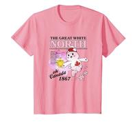 Care Bears True North The Great White North 1867 Floral T-Shirt, Youth, Pink, Medium
