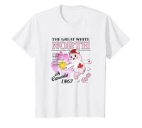 Care Bears True North The Great White North 1867 Floral T-Shirt, Youth, White, Medium