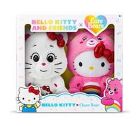 Care Bears x Hello Kitty Cheer Bear & Hello Kitty Plush 2 Pack 25cm Official