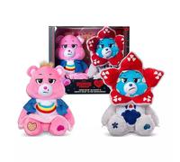 Basic Fun Care Bears x Stranger Things 2-Pack Boxed Set 30cm - Cheer Bear as Eleven & Grumpy Bear as Demogorgon - Limited Edition Gift Set for Fans, Pink, Green