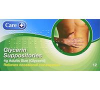 care brand Glycerin Suppositories 4g Adult Size (12 x 12 Suppositories)