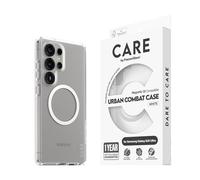 CARE BY PANZERGLASS Urban Combat Case for Samsung Galaxy S25 Ultra Compatible with Qi Wireless Charging, 1 Year Anti Yellowing Guarantee, Galaxy S25 Ultra Case, Transparent-White