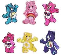 Care Cartoon Bears Characters Embroidered Iron on Patch Set of 6