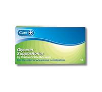 Care Children Constipation Relief Suppositories, Relief of Occasional Constipation, Stimulate Bowel Movement, Suitable for Children 1+, Glycerol BP 70% 2g, 12 Tablets