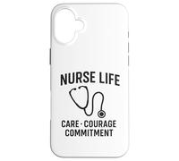 Care, Courage, Commitment | International Nurses Day Gift Case for iPhone 16 Plus