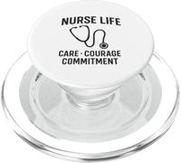 Care, Courage, Commitment | International Nurses Day Gift PopSockets PopGrip for MagSafe