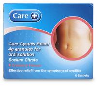 Care Cystitis Relief Granules for Oral Solution, Relieves Symptoms of Cystitis, 48h Course, Helps Reduce Irritation When Urinating, 6 Sachets, Cranberry Flavour