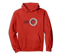 Care Factor: Modern Minimalist Circular Graphic Pullover Hoodie, Adult Unisex, Red, L