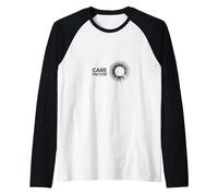 Care Factor: Modern Minimalist Circular Graphic Raglan Baseball Tee, Men, Black/White, L