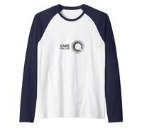 Care Factor: Modern Minimalist Circular Graphic Raglan Baseball Tee, Men, Navy/White, XL