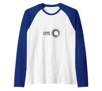 Care Factor: Modern Minimalist Circular Graphic Raglan Baseball Tee, Men, Royal Blue/White, L