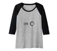 Care Factor: Modern Minimalist Circular Graphic Raglan Baseball Tee, Women, Black/Athletic Heather, L